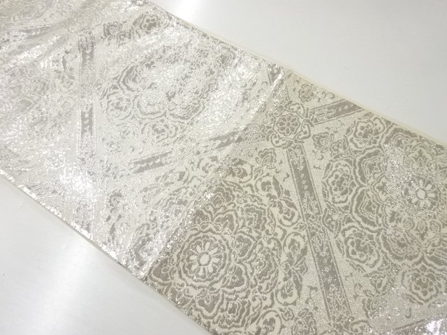 JAPANESE KIMONO / FLOWER PATTERN WOVEN FUKURO OBI